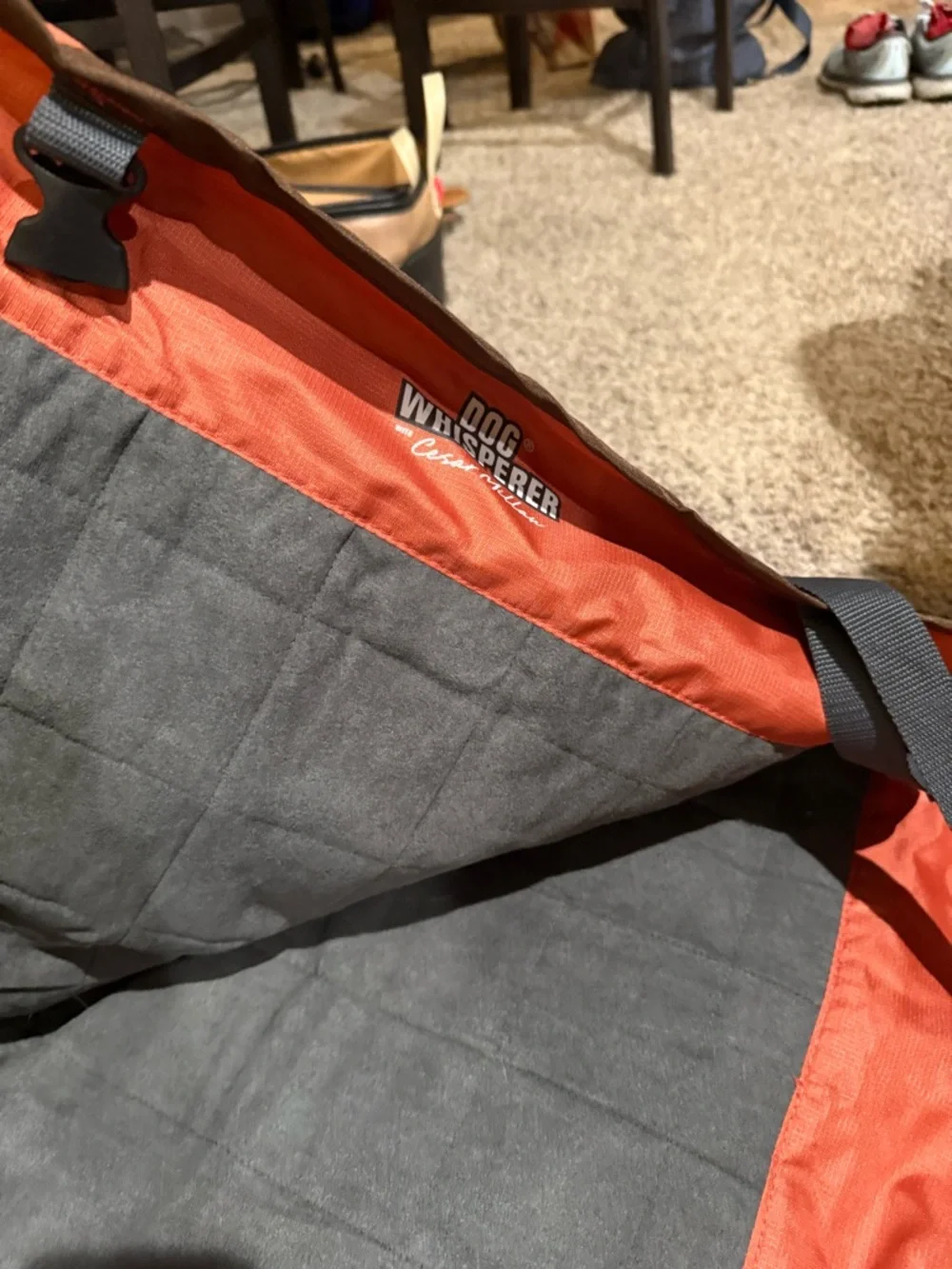 Rear Seat Protector - Orange and Gray
